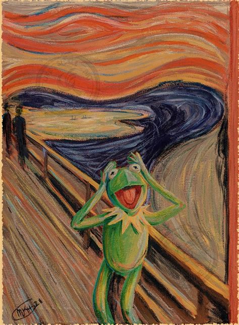 The Scream Kermit The Frog Muppets Fine Art Print Inspired By Etsy