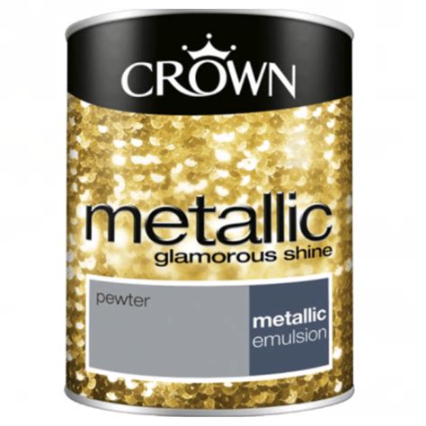 Easily update your home decor! Crown 1.25L Metallic Pewter Emulsion Paint - Uncategorised ...