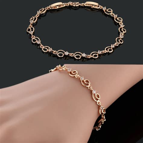 Stylish Excellent Chain Charm Bracelet For Women Girls Rose Gold Plated