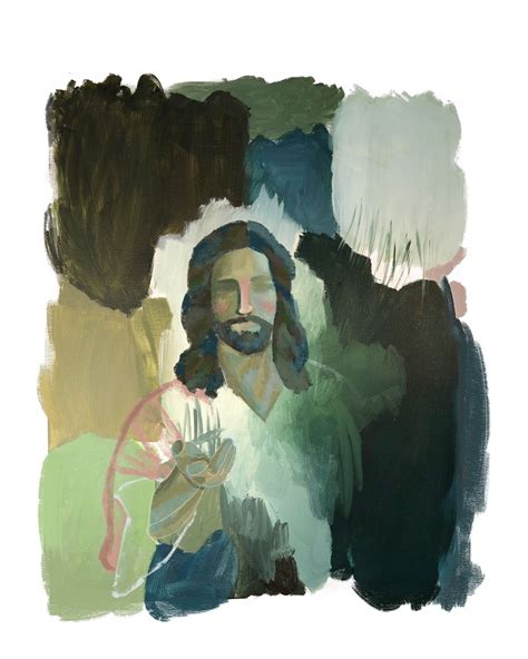 Abstract Jesus Modern Art Print Religious Expressionism Etsy