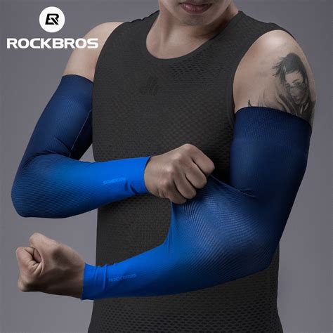 Rockbros Cycling Arm Sleeves Sun Protection Anti Uv Ice Silk Seamless