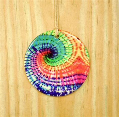 Hippy Ornaments Wave Tie Dye Ornament Rainbow Swirl Tie Etsy