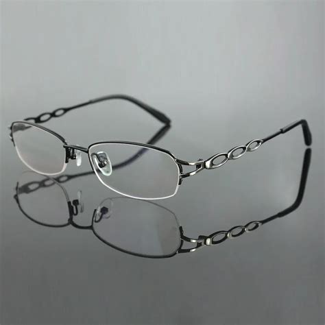 New Eyeglasses Frame Stainless Steel Women S Half Rimless Light Fashion Optical Eyewear Rxable