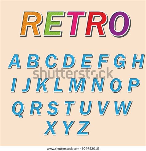 Retro Alphabet Vector Illustration Stock Vector Royalty Free