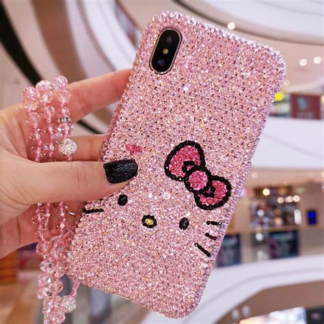 For Iphone Xr Luxury Bling Crystal Pink Kt Diamond Case For Iphone Xs