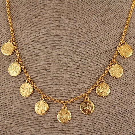 Bangrui New Arabic Allah Coin Necklace For Women Gold Color Arabafrica