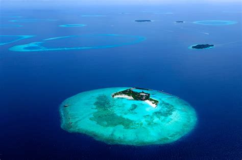 Nature Water Island Aerial View Maldives Wallpapers Hd Desktop