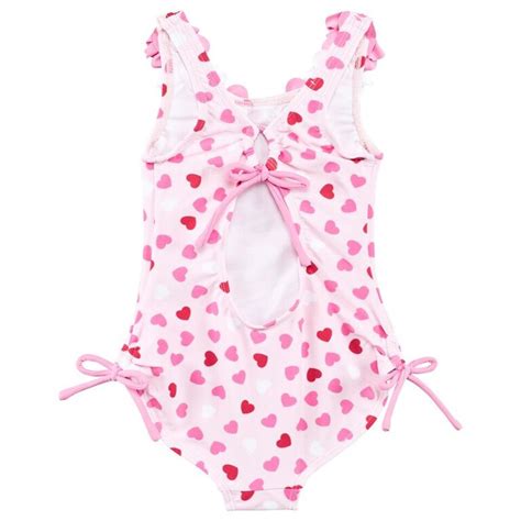 Kate Mack Biscotti Pink Heart And Flower Applique Swimsuit Alexandalexa