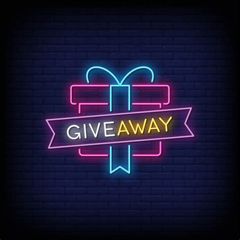 Premium Vector Giveaway Neon Signs Style Text