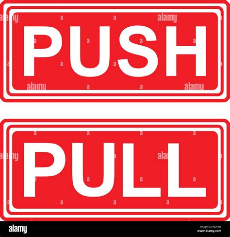 Push And Pull Signs Red Vector Illustrations Stock Vector Image And Art