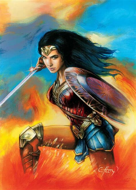 Wonder Woman Gal Gadot Original Art By Claudio Aboy Illustration