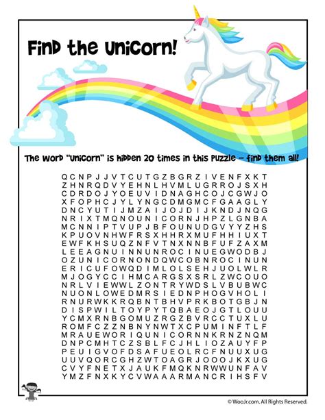 Unicorn Word Search Free Printable Download Puzzld Unicorn Word