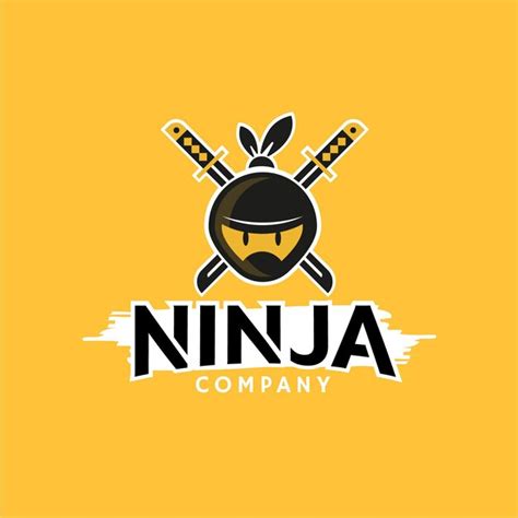 Free Vector Flat Design Ninja Logo Template