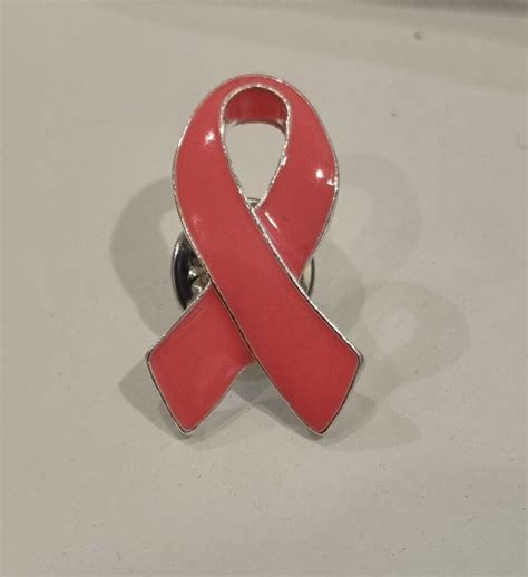 Breast Cancer Awareness Pink And Silvertone Ribbon Tac Pin Brooch Ebay
