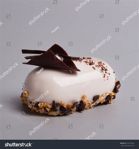 French Mousse Cake Covered White Glaze Stock Photo Shutterstock