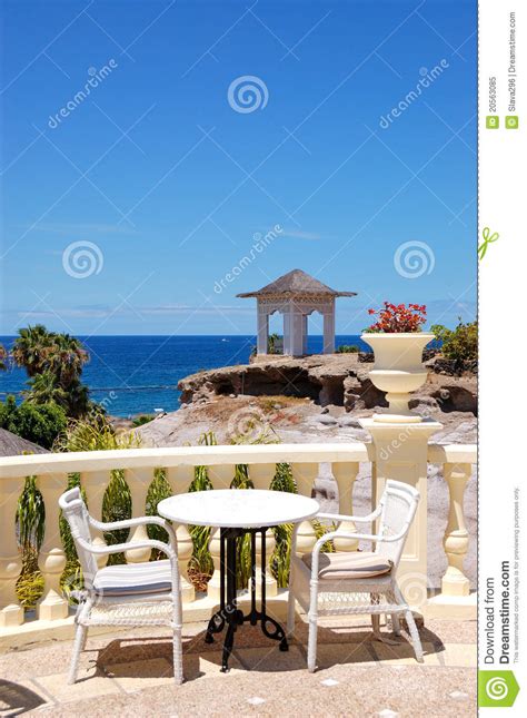 Sea View Terrace Of The Luxury Hotel S Restaurant Stock Image Image