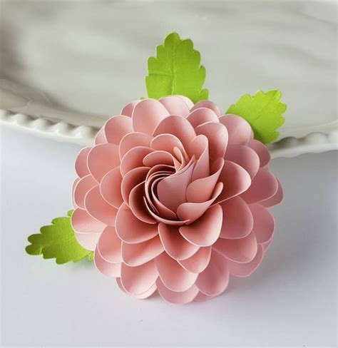 Easy Paper Flower Tutorial Paper Flower Templates Cricut 3d