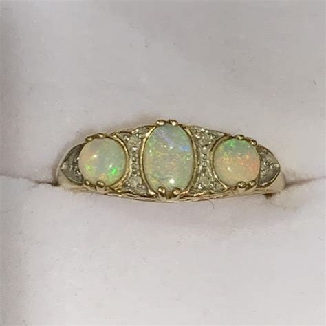 9ct Gold Three Stone Opal Ring Jewellery And Gold Hemswell Antique