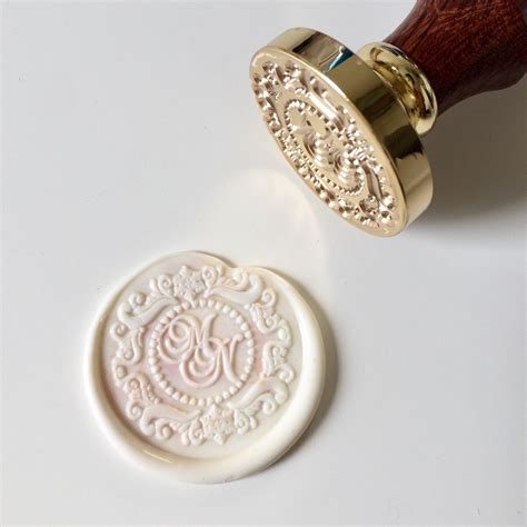 Calligraphy Initials Wedding Wax Seal Stamp With Snowflake Etsy Wax