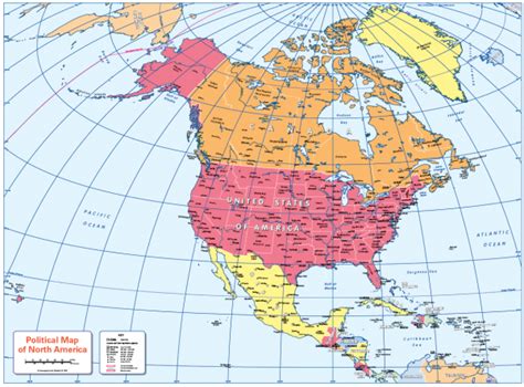 Colour Blind Friendly Political Map Of North America Cosmographics Ltd