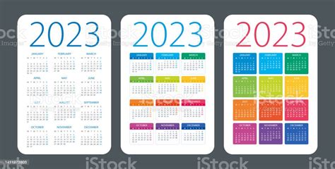 Calendar 2023 Year Vector Illustration Week Starts On Monday向量圖形及更多一月圖片