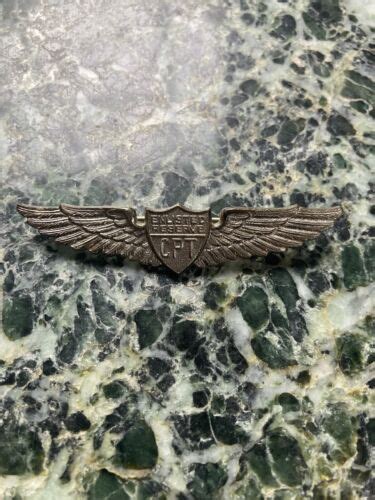 Wwii Sterling Silver Pinback Cpt Civilian Pilot Training Wings