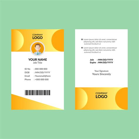 For full functionality of this site it is necessary to enable javascript. Yellow ID card Design 534743 - Download Free Vectors, Clipart Graphics & Vector Art