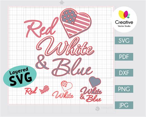 Red White And Blue Svg Cut File Image Creative Vector Studio