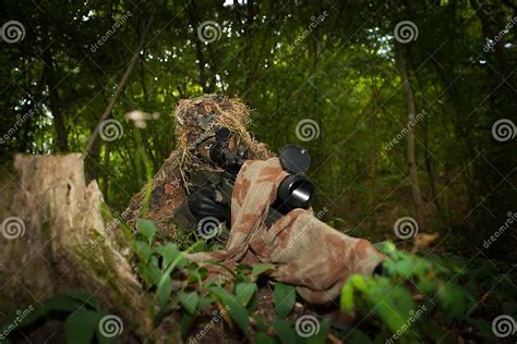 Masked Sniper Stock Image Image Of Fire Espionage Handgun 34446455