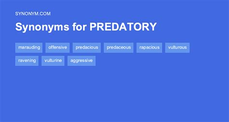 Another Word For Predatory Synonyms And Antonyms