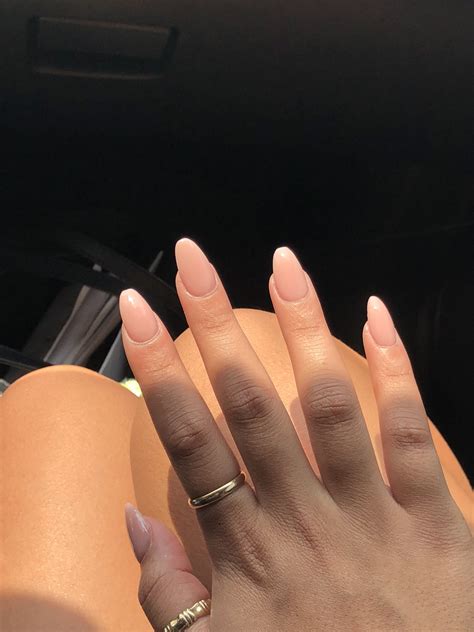 Pink Powder Almond Nails Almond Nails Pink Rounded Acrylic Nails