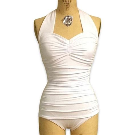 Marilyn Retro Vintage One Piece Womens Swimsuit Solid Etsy