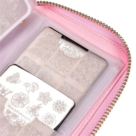 24 Slots Laser Holo Nail Stamping Plate Holder Case Round Square