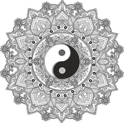 Mandala Yin Yang Eps Free Vector Download