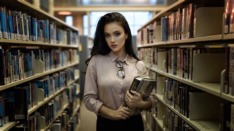 1920x1080 Women With Books In Library Laptop Full Hd 1080p Hd 4k