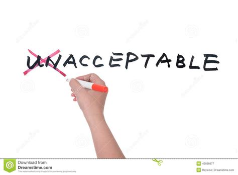 Unacceptable To Acceptable Concept Stock Image Image Of Writing
