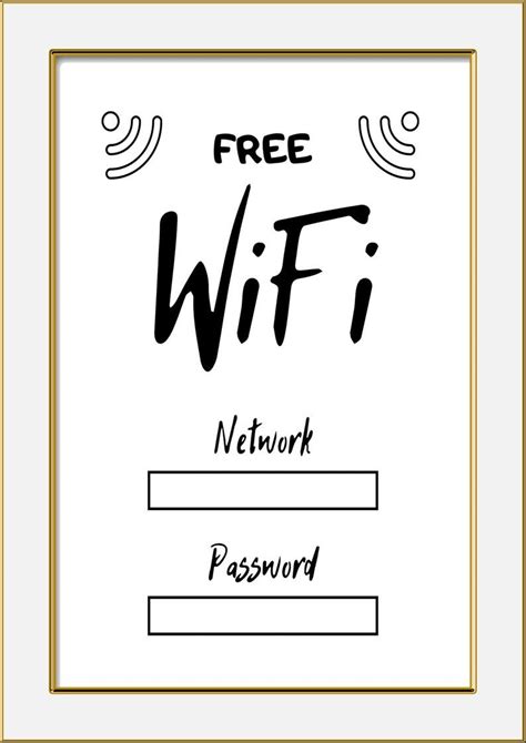 Editable Free Printable Template Wifi Password Sign