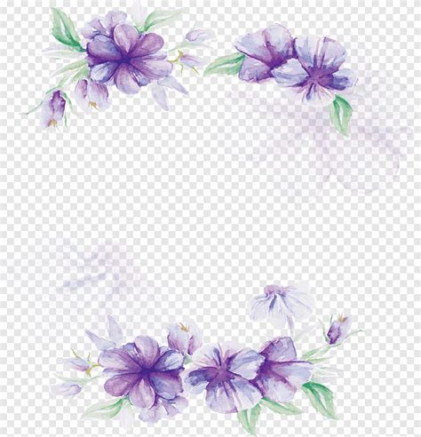 Diseño Floral Patrón Floral De Lila Acuarela Cartel De Flor Morada