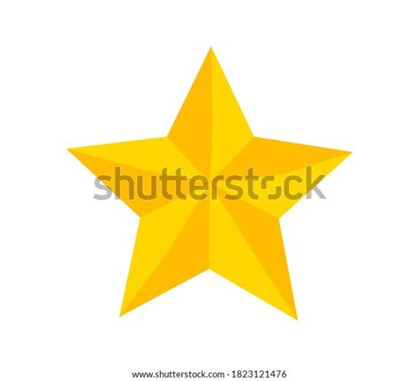 Yellow Christmas Star Symbol Polygonal Triangle Stock Vector Royalty