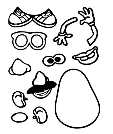 Printable Mr Potato Head 5 Senses Template