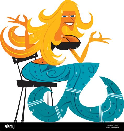 A Mermaid On A Chair Stock Photo Alamy