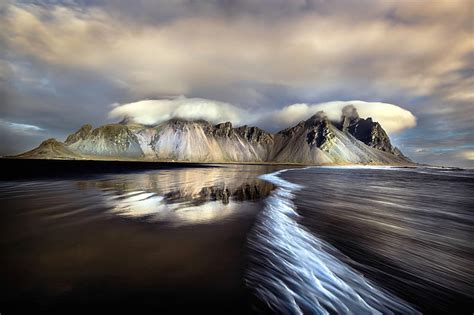 Vestrahorn Mountains Iceland Water Reflection Iceland Mountains