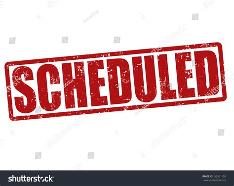 Scheduled Grunge Rubber Stamp On White Stock Vector Royalty Free