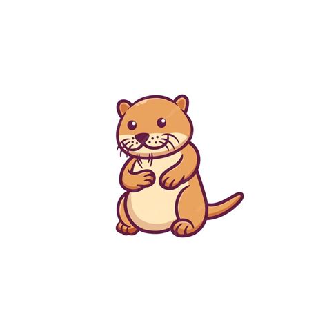 Premium Vector Cute Otter Cartoon Illustration