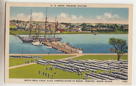 P2570 Vintage Postcard Us Naval Station Uss Constellation At Wharf R