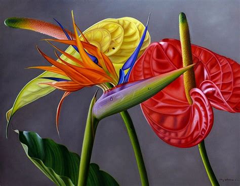 El Arte Es Su Máxima Expresión Flores Exóticas Pintura Moderna