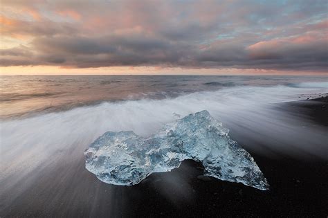 Icelands Iconic Icebergs Jökulsárlón Glacial Lagoon And Black Sand