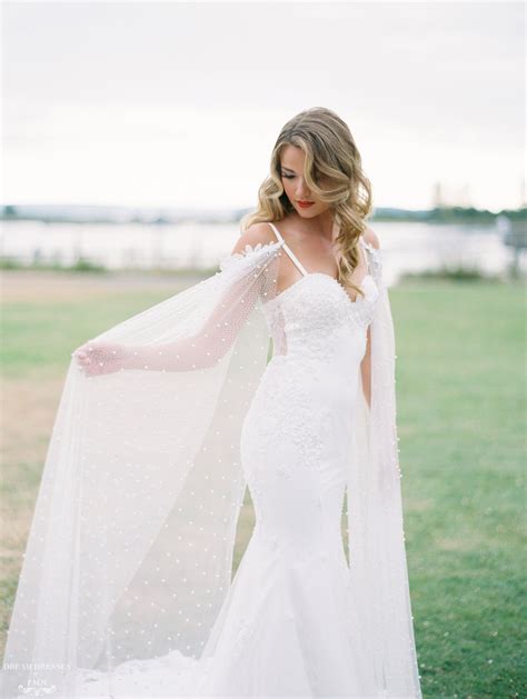 Detachable Bridal Sleeve Cape Elaina Bridal Cape Wedding Dress