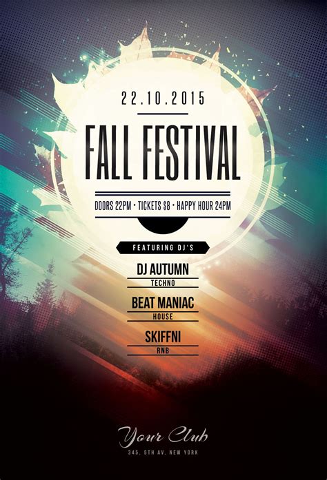 Fall Festival Flyer Template Download Psd File 9 Event Poster