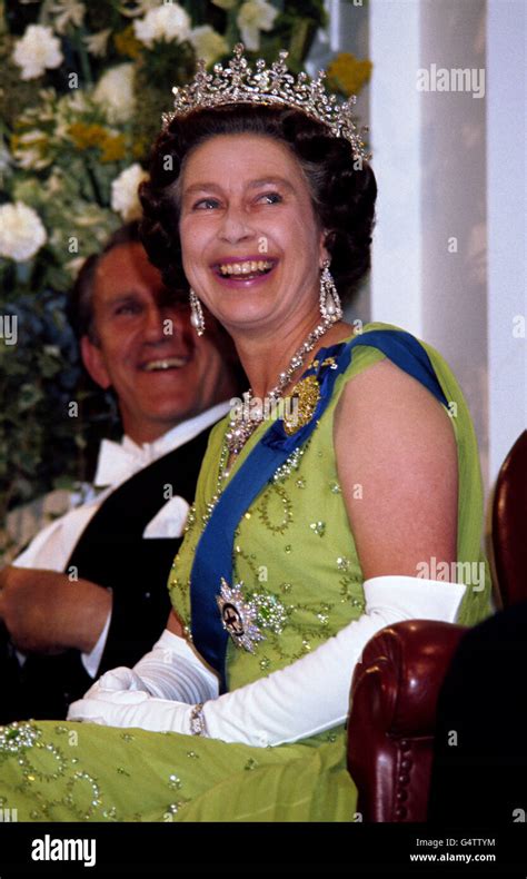 Queen Elizabeth Ii At A Reception At Government House Hi Res Stock